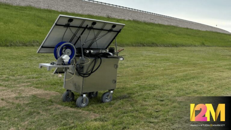 A cart with solar panels