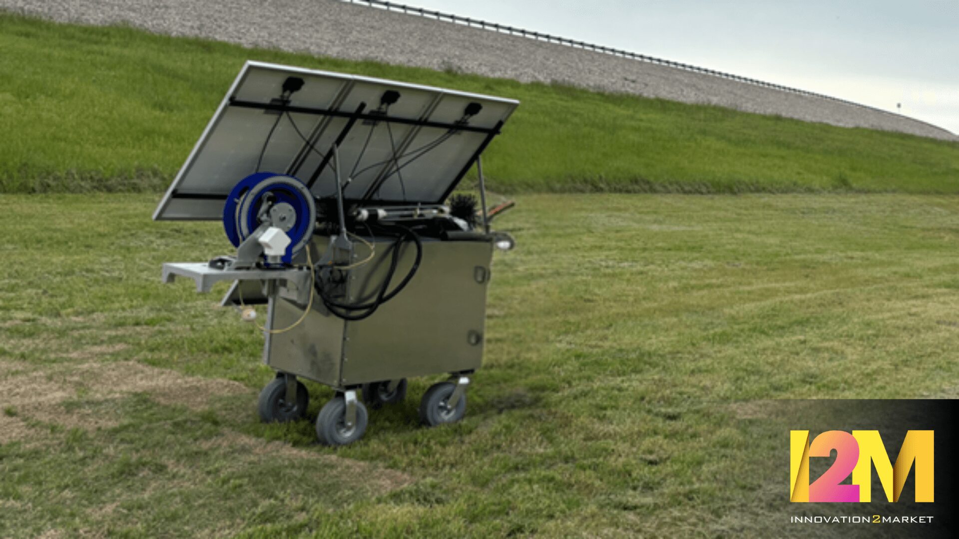 A cart with solar panels