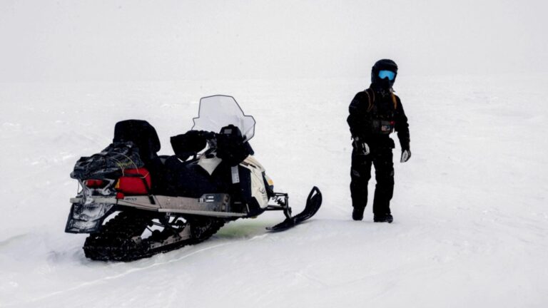 U.S. and Norwegian special operations forces conduct land-based arctic mobility training on snow mobiles in Alaska