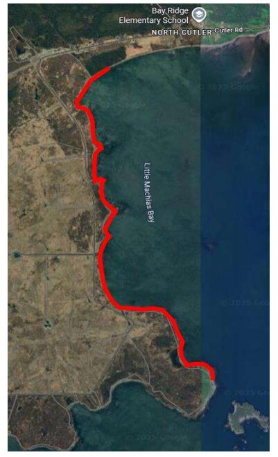 Coastline of proposed project site at NSA Cutler